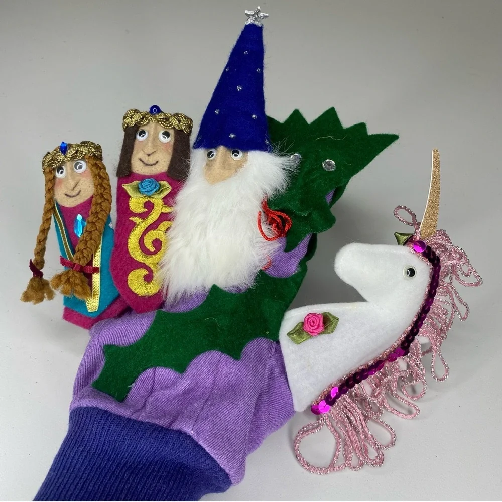 Vtg Fairy Tale Finger Puppet Glove Plush Toy For Babies & Kids Storytelling